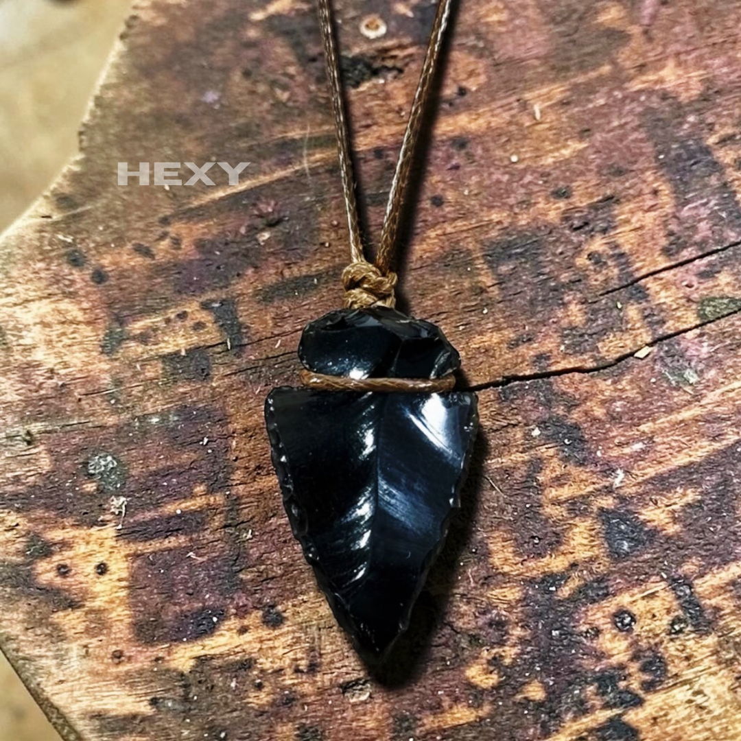 Obsidian Spear Necklace