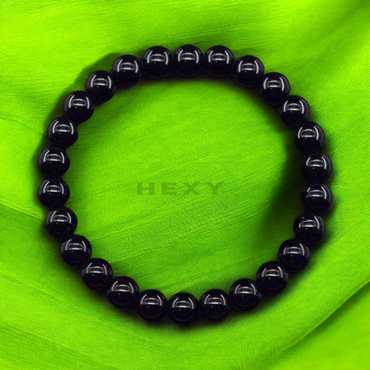Black Obsidian Bead Bracelet