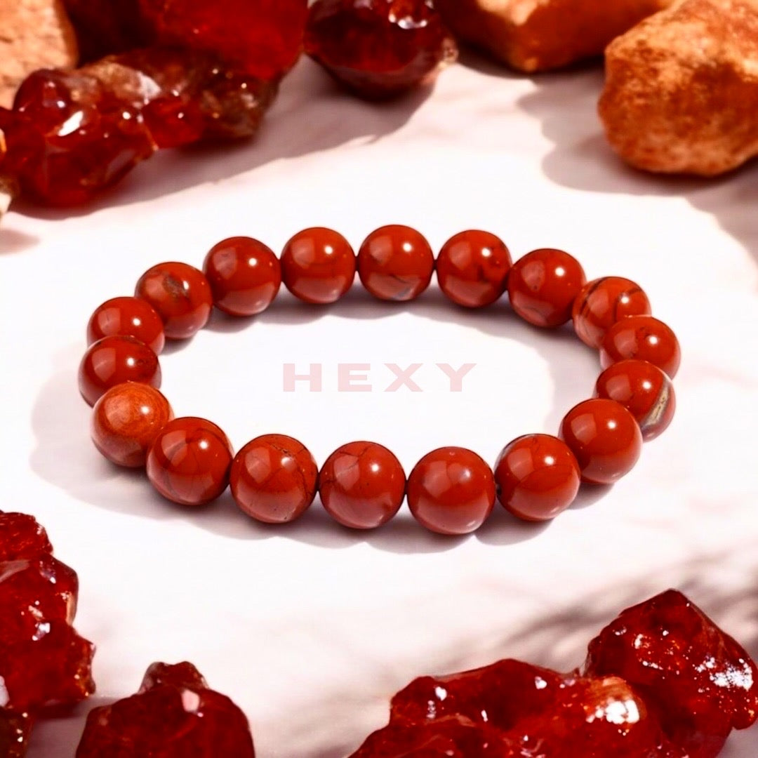 Red Jasper Bead Bracelet