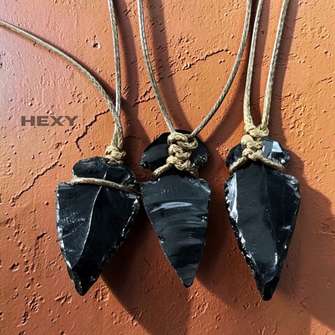 Obsidian Spear Necklace