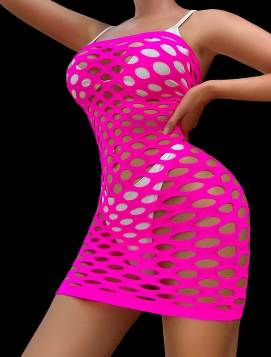 Pink Fishnet Dress